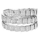 Serpenti two-coil bracelet in 18 kt white gold, set with full pavé diamonds. BR855118 image 2