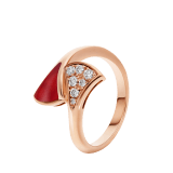 DIVAS' DREAM 18 kt rose gold ring set with carnelian element and pavé diamonds. AN858645 image 1