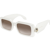 Serpenti Forever rectangular acetate sunglasses with enamelled snakehead embellishment on the temples 904372 image 1