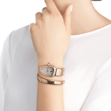 Serpenti Tubogas single spiral watch with 18 kt rose gold case set with brilliant-cut diamonds, silver opaline dial and 18 kt rose gold bracelet 103003 image 3