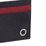 BULGARI BULGARI men's card holder in black grain calf leather with ruby red grain calf leather detail. Iconic palladium-plated brass décor. 291626 image 3