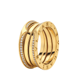 B.zero1 18 kt yellow gold three-band ring set with full pavé diamonds on the edges AN859922 image 1
