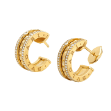 B.zero1 Rock 18 kt yellow gold earrings with studded spiral and pavé diamonds on the edges 357918 image 2