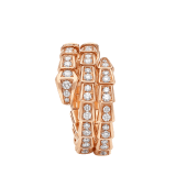 Serpenti Viper two-coil 18 kt rose gold ring set with pavé diamonds AN858794 image 2