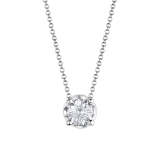 Corona necklace with 18 kt white gold chain and 18 kt white gold pendant set with a round brilliant cut diamond CL-CORONA image 1