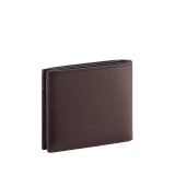 Bvlgari Bvlgari Man hipster compact wallet in Urban grained calf leather in forest green on the outside and emerald green on the inside. Iconic dark ruthenium-plated brass embellishment in matte forest green enamel and folded closure. BBM-WLT2FASYMc image 3