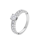 Dedicata a Venezia: 1503 platinum ring set with a round brilliant cut diamond and pavé diamonds 343211 image 1