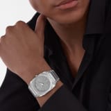 Octo Finissimo Automatic watch with satin-polished titanium case and bracelet, extra-thin mechanical manufacture movement, automatic winding, small seconds and opaline titanium dial. Water-resistant up to 30 metres. 104351 image 2