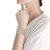 Serpenti Jewellery Watch in 18 kt white gold case and double spiral bracelet, both set with brilliant cut diamonds, white mother-of-pearl dial and diamond indexes. 101786 image 1