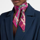 Serpenti 75 shelley in fine teal silk with a BVLGARI BVLGARI metal pendant. Made of 100% silk. SERPENTI75NEW-SH image 1