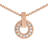 BVLGARI BVLGARI Openwork 18 kt rose gold necklace set with full pavé diamonds on the pendant 357312 image 3