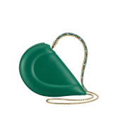 Serpenti Cuore 1968 top handle bag in perla white calf leather with perla white nappa leather lining. Captivating snake body-shaped top handle in gold-plated brass embellished with perla white and black enamel scales and zirconia eyes; press-button closure. SRN-001-1367S-r image 1