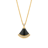 Divas' Dream 18 kt yellow gold pendant necklace set with black onyx and brilliant-cut diamonds 361838 image 1