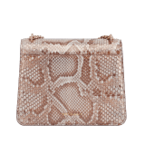 Serpenti Forever Maxi Chain medium crossbody bag in coral carnelian orange Mystical python skin with coral carnelian orange nappa leather lining. Captivating snakehead closure in rose gold-plated brass embellished with mother-of-pearl scales and red enamel eyes. MC-MP-CC image 3