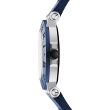 Bvlgari Aluminium Capri Edition watch with mechanical manufacture movement, automatic winding, 40 mm aluminum case, dark blue rubber bezel and bracelet, and blue shaded dial. Water-resistant up to 100 meters. Special Edition limited to 1,000 pieces 103815 image 3