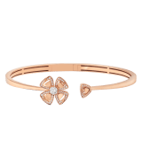 Fiorever 18 kt rose gold bracelet set with a central diamond and pavé diamonds. BR858672 image 2