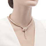 Serpenti Tubogas necklace in 18 kt rose gold, set with pavé diamonds on the head and the tail. 350680 image 1