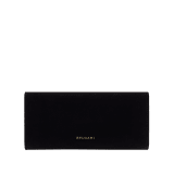 Pochette de soirée Bvlgari Tubogas Cabochon en velours noir avec doublure en cuir nappa noir. Poignée Tubogas emblématique en laiton doré ornée de pierres colorées taille cabochon, de zircones et d’un fermoir magnétique. TGC-001-1393S-velvet image 2