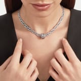 B.zero1 necklace with small round pendant in 18 kt white gold and pavé diamonds 358320 image 7