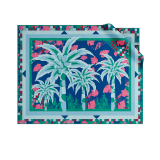 Palm Tree sarong in fine blue and green printed silk twill. PALMTREE image 1