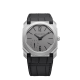 Octo Finissimo Automatic watch with extra thin mechanical manufacture movement, automatic winding and small seconds, titanium case and dial, black alligator bracelet. 102711 image 1