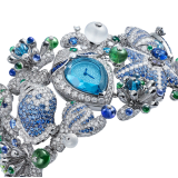 Giardino Marino Piccolo High Jewellery watch with mechanical manufacture micro-movement with manual winding, 18 kt white gold case and bracelet set with diamonds, emeralds, sapphires, Paraiba tourmalines, tanzanites, green tourmalines, tsavorites, topazes, peridots, rock crystals and see-through topaz dial 103875 image 2