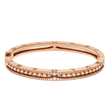 B.zero1 Rock bracelet in 18 kt rose gold with studded spiral and pavé diamonds on the edges BR859874 image 2