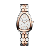 Serpenti Seduttori watch in stainless steel and 18 kt rose gold case and bracelet, with white silver opaline dial 103277 image 1