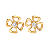 Fiorever 18 kt yellow gold stud earrings set with two central diamonds. 357503 image 1