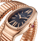 Serpenti Tubogas double spiral watch with 18 kt rose gold case set with brilliant cut diamonds, black opaline dial and 18 kt rose gold bracelet. 101814 image 2