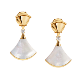 DIVAS' DREAM 18 kt yellow gold earrings set with mother-of-pearl elements and diamonds 357513 image 1