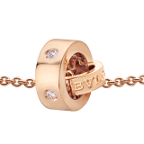 BVLGARI BVLGARI necklace with 18 kt rose gold chain and 18 kt rose gold pendant set with five diamonds. 354028 image 3