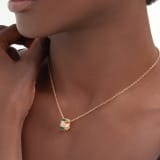 Serpenti Viper 18 kt rose gold necklace set with malachite elements and pavé diamonds (0.21 ct) on the pendant 355958 image 1