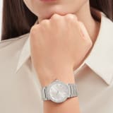BVLGARI BVLGARI LADY watch with stainless steel case and bracelet, stainless steel bezel engraved with double logo, silver dial and diamond indexes. Water-resistant up to 30 meters 103696 image 4