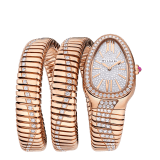 Serpenti Tubogas Infinity double-spiral watch in 18 kt rose gold set with diamond and full pavé dial. Water-resistant up to 30 metres 103792 image 1