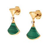 DIVAS' DREAM 18 kt yellow gold earrings set with malachite and round brilliant-cut diamonds (0.07 ct) 358128 image 2
