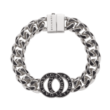 BULGARI BULGARI Maxi Chain bracelet in palladium-plated brass with black enamel inserts. Iconic décor enamelled in black, and clasp closure. BB-CHUNKY-MC-B image 2