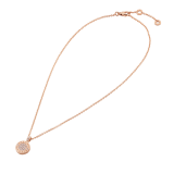 Collana Bvlgari Bvlgari con catena in oro rosa 18 kt e pendente in oro rosa 18 kt con giada verde e pavé di diamanti. 350681 image 2