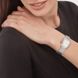 Montre Serpenti Seduttori avec boîtier et bracelet en acier inoxydable, lunette en acier inoxydable sertie de diamants et cadran en opaline blanc argenté 103361 image 1