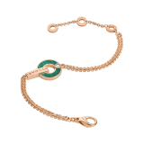 BVLGARI BVLGARI Openwork 18 kt rose gold bracelet set with malachite elements and a round brilliant-cut diamond BR858958 image 2