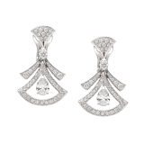 Divas' Dream 18 kt white gold openwork earrings set with two pear-shaped diamonds (1.40 ct), two round brilliant-cut diamonds (0.30 ct) and pavé diamonds (1.18 ct) 358221 image 1