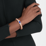 Bvlgari Tubogas 手環，採用 18K 玫瑰金，鑲飾祖母綠型切割坦桑石、綠松石元素與密鑲鑽石。 BR860609 image 1