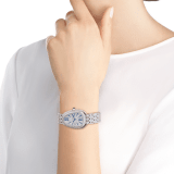 Serpenti Seduttori watch with 18 kt white gold case and bracelet both set with diamonds, full pavé dial and blue hands and indexes 103159 image 4