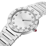 BVLGARI BVLGARI LADY watch with stainless steel case and bracelet, stainless steel bezel engraved with double logo, silver dial and diamond indexes. Water-resistant up to 30 meters 103696 image 2