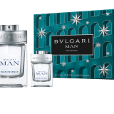 BVLGARI MAN Rain Essence Christmas 2023 Set. Experience the magnificent and celebrate the magic of gifting with this set containing a 100ML Eau de Parfum and a 15ML Eau de Parfum miniature. 42121 image 1