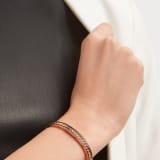 B.zero1 Rock 18 kt rose gold bracelet with studded spiral and black ceramic inserts on the edges BR858864 image 3