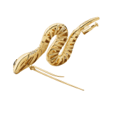 Serpenti 18 kt yellow gold brooch set with demi pavé diamonds and black onyx eyes 362634 image 3