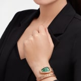 Serpenti Spiga single-spiral watch with 18 kt rose gold case set with diamonds, malachite dial and 18 kt rose gold bracelet partially set with brilliant-cut diamonds. Water-resistant up to 30 metres. Small size SERPENTI-SPIGA image 4