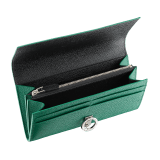 BVLGARI BVLGARI wallet pochette in emerald green and black grain calf leather. Iconic logo clip closure in palladium plated brass. 289379 image 2