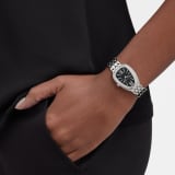 Serpenti Seduttori watch with stainless steel case set with diamonds, black lacquered dial and stainless steel bracelet. Water-resistant up to 30 metres. 103950 image 1